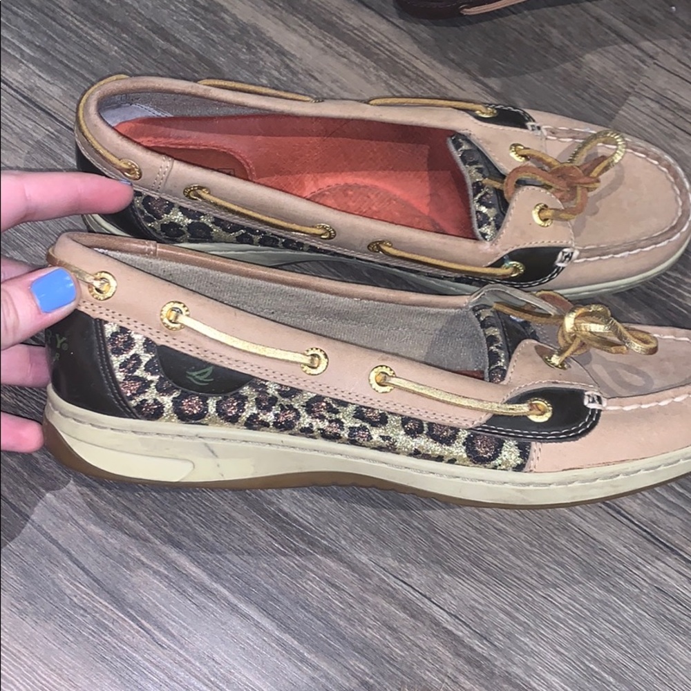 Glitter cheetah sperrys